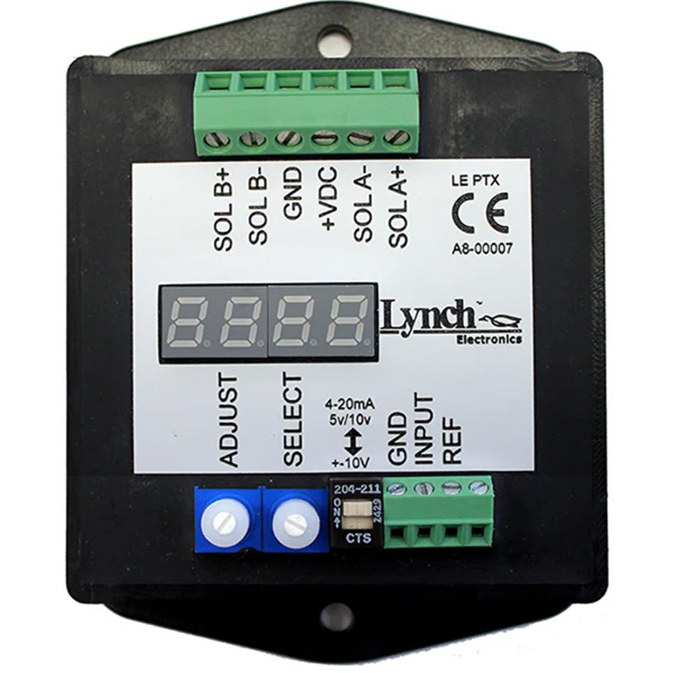 Dual Sol. Proportional Amplifier, either coil A or coil B activated, fire-retardant epoxy resin pott