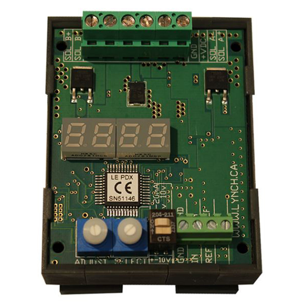 Dual Sol. Proportional Amplifier, either coil A or coil B activated, DIN rail